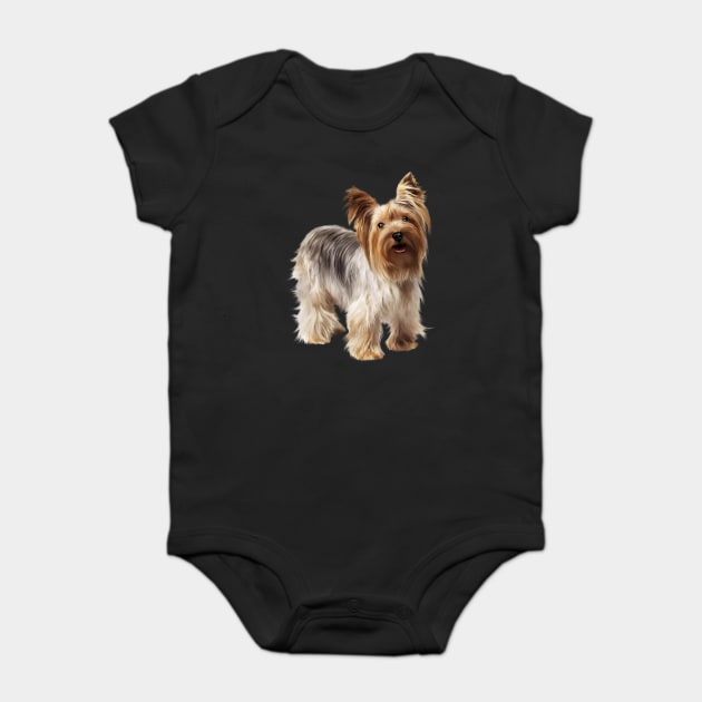 Yorkshire Terrier Dog, Love Yorkies, Dog Lover Baby Bodysuit by logiamerch